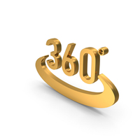Gold 360 Degrees Symbol PNG & PSD Images