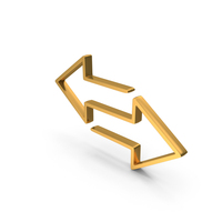 Gold Metallic Left & Right Web Arrows PNG & PSD Images