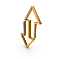 Gold Metallic Top & Bottom Web Arrows PNG & PSD Images
