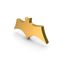 Gold Metallic Bat Symbol PNG & PSD Images