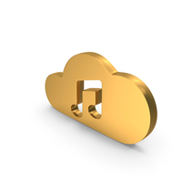 Cloud Music Web Icon Metallic PNG & PSD Images