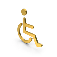 Gold Disabled Handicap Man Symbol PNG & PSD Images