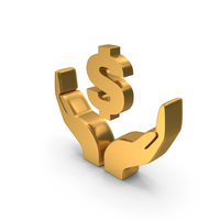 Dollar On Hands Care Logo Metallic PNG & PSD Images