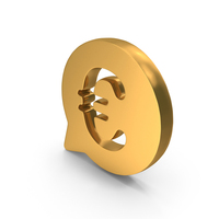 Gold Euro Chat Message Symbol PNG & PSD Images