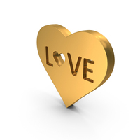 Heart Love Logo Metallic PNG & PSD Images