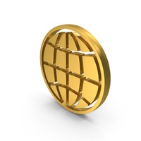 Gold Globe Web Symbol PNG & PSD Images