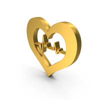 Heart Beat Shape Medical Logo Metallic PNG & PSD Images