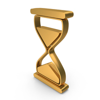 Gold Half Hour Glass Symbol PNG & PSD Images