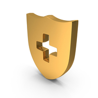 Medical Secure Shield Logo Metallic PNG & PSD Images