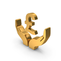 Gold Pound In Hands Symbol PNG & PSD Images