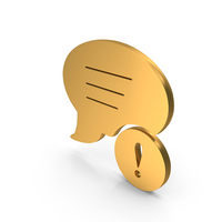 Gold Speech Bubble Warning Symbol PNG & PSD Images