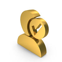 User Tick Accept Logo Metallic PNG & PSD Images