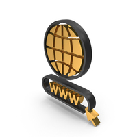 Black & Gold WWW Globe Symbol PNG & PSD Images