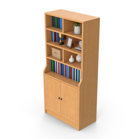 Brown Wooden Bookcase Cabinet PNG & PSD Images