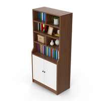 Dark Wood Bookcase Cabinet PNG & PSD Images