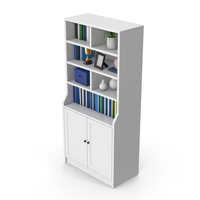 White Bookcase Cabinet PNG & PSD Images