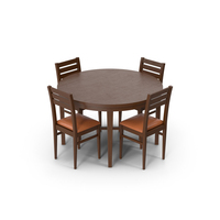 Dark Round Table And Chairs PNG & PSD Images