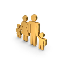 Family Parents And Children Together Icon Gold PNG & PSD Images