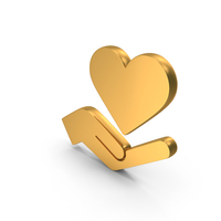 Hands Holding Heart Trust And Care Symbol Icon Gold PNG & PSD Images