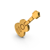 Meticulously Acoustic Guitar Icon Gold PNG & PSD Images