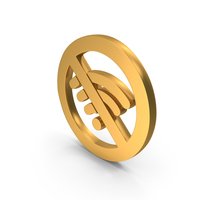 Gold No WiFi Signal Icon PNG & PSD Images