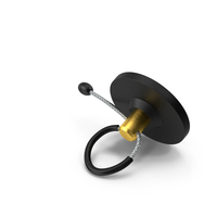Bottle Anti Theft Tag With Metal Cable Black PNG & PSD Images