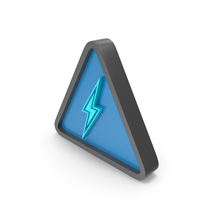 Blue Triangular Power Bolt Symbol PNG & PSD Images
