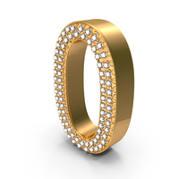 Gold With Diamonds Number 0 PNG & PSD Images
