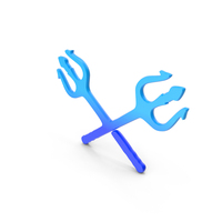 Blue Crossed Trident Symbol PNG & PSD Images