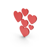 Red Hearts Symbol PNG & PSD Images