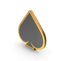 Black & Gold Spade Playing Card Symbol PNG & PSD Images
