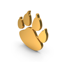 Gold Lion Paw Print Icon PNG & PSD Images