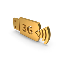 Usb 3G Modem Icon Gold PNG & PSD Images