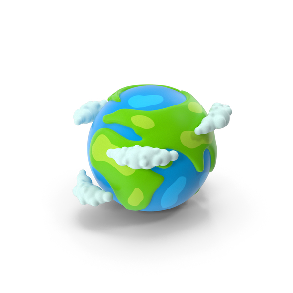 Cartoon Planet Earth With Clouds PNG & PSD Images