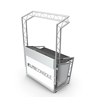 Lite Console Silver Mobile DJ Stand Booth Desk PNG & PSD Images