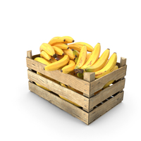 Bananas In Wooden Box PNG & PSD Images