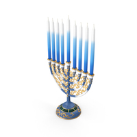 Glazed Hanukkah Candlestick with Candles PNG & PSD Images