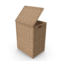 Beige Wicker Laundry Basket PNG & PSD Images