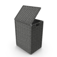 Wicker Laundry Basket Black PNG & PSD Images