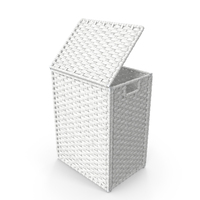 Wicker Laundry Basket White PNG & PSD Images