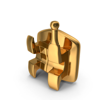 Golden Dental Braces Bracket PNG & PSD Images