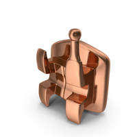 Dental Braces Bracket Copper PNG & PSD Images