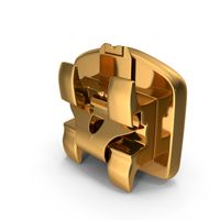 Self Ligating Dental Braces Bracket Golden Close PNG & PSD Images