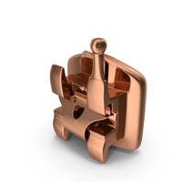 Self Ligating Dental Braces Bracket Copper Closed PNG & PSD Images