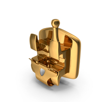 Golden Self Ligating Dental Braces Bracket Open PNG & PSD Images