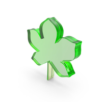 Green Glass Leaf Symbol PNG & PSD Images
