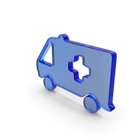 Blue Glass Ambulance Symbol PNG & PSD Images