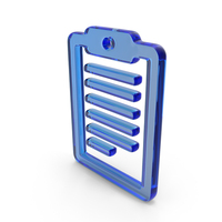 Blue Glass Checklist Symbol PNG & PSD Images