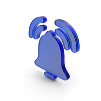 Blue Glass Alarm Clock Bell Ring Symbol PNG & PSD Images