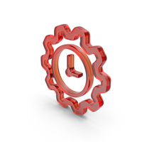 Red Glass Clock Work Time Symbol PNG & PSD Images